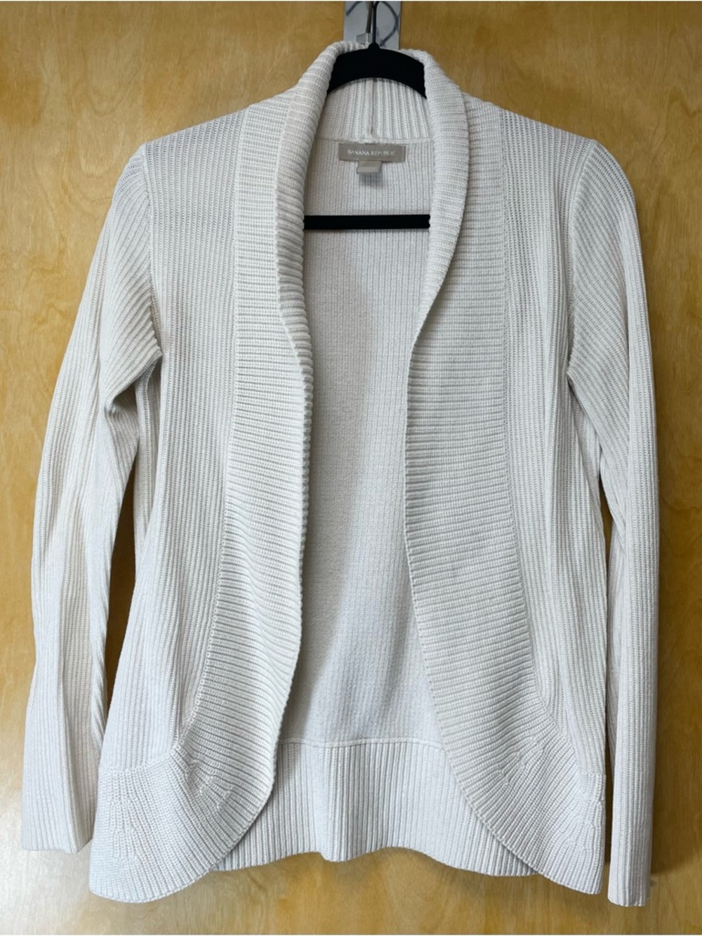 Banana Republic Cream Shawl Collar Knit Cardigan Medium